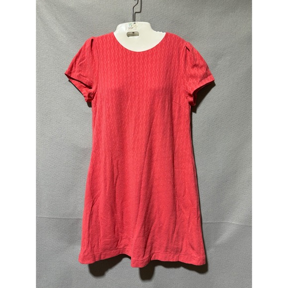 Maeve Women's Coral Pink Short Sleeve Mini Dress Casual Everyday Medium - Picture 1 of 9